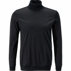 van Laack Rollkragenpullover 180031/M-PELINO/099 Rollkragenshirt, Pima Baumwolle, Schwarz