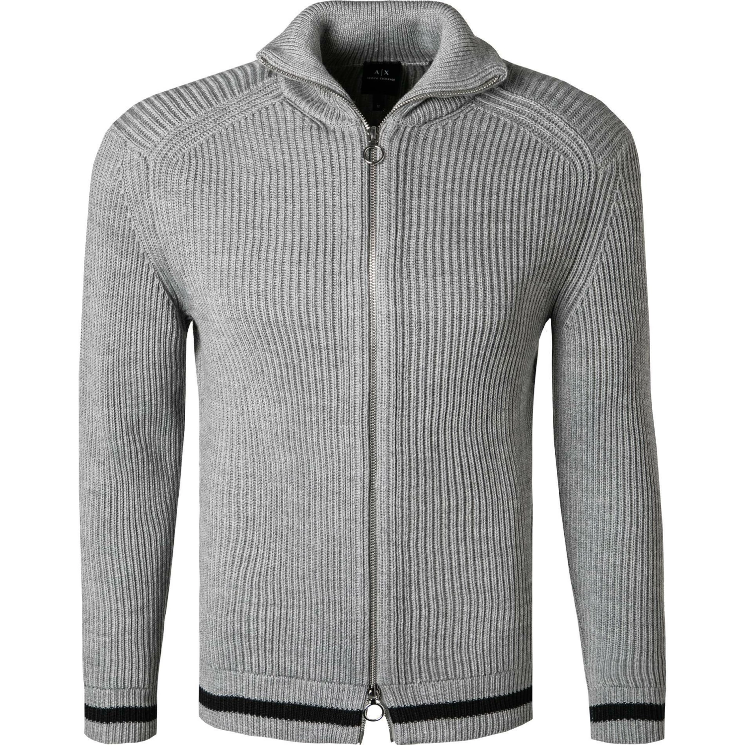 ARMANI EXCHANGE Cardigan 6KZE2Y/ZM1GZ/3907 Baumwolle-Wolle, Hellgrau meliert, Grau 3 ARMANI EXCHANGE Cardigan 6KZE2Y/ZM1GZ/3907 Baumwolle-Wolle, Hellgrau meliert, Grau