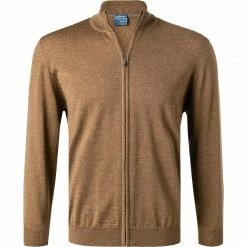 OLYMP Casual Modern Fit Cardigan 0150/31/28 Strickjacke, Merinowolle extrafein, Braun meliert, Braun