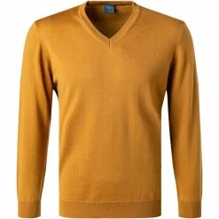 OLYMP Casual Modern Fit V-Pullover 0150/10/56 Merinowolle extrafein, Ocker