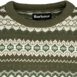 Barbour Pullover Fair Isle Crew olive MKN1027OL53 Wolle, Olivgrün gemustert -striangebote 375825 norm2