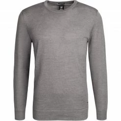 Strellson Pullover Marek 30027986/032 Merinowolle extrafein, Grau meliert, Grau