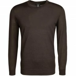 Strellson Pullover Marek 30027986/251 Merinowolle extrafein, Dunkelbraun