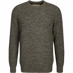 Barbour Pullover Horseford Crew olive MKN1113OL51 Wolle, Olivgrün meliert