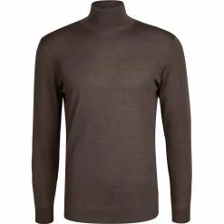 Strellson Pullover Marek 30027987/251 Rollkragenpullover, Merinowolle extrafein, Dunkelbraun