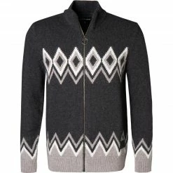 Barbour Pullover Egdon Knit charcoal MKN1321CH51 Strickjacke, Wolle, Dunkelgrau gemustert