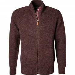 Barbour Pullover Calder winter red MKN1352RE24 Strickjacke, Wolle, Dunkelrot meliert