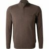 Strellson Pullover Luka 30028009/251 Troyer, Lammwolle, Dunkelbraun meliert, Dunkelbraun