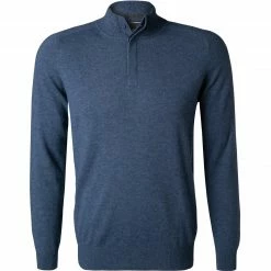 Strellson Pullover Luka 30028009/413 Troyer, Lammwolle, Indigo meliert, Indigo