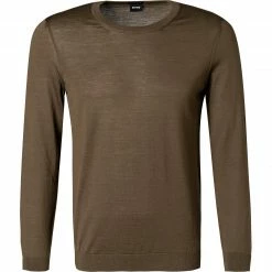 BOSS Pullover Leno-P 50378575/308 Schurwolle, Khaki