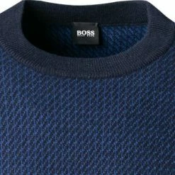 BOSS Pullover Nettuno 50457735/404 Schurwolle, Dunkelblau gemustert, Dunkelblau -striangebote 376208 norm2
