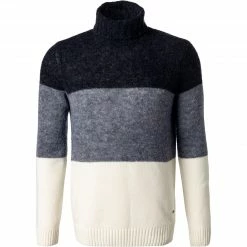JOOP! Rollkragenpullover Cosio 30029736/405 Wolle-Kaschmir, Graublau-wollweiß, Blau