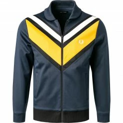 Fred Perry Trainingsjacke J2527/395 Sweatjacke, Baumwolle, Dunkelblau, Karbonblau