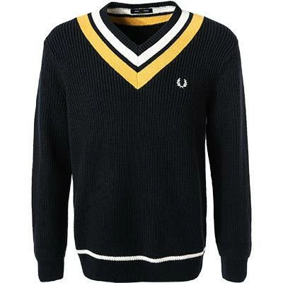 Fred Perry Pullover K2544/608 Wolle, Navy 4 Fred Perry Pullover K2544/608 Wolle, Navy – Bild 2
