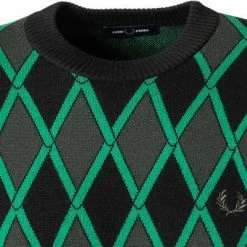 Fred Perry Pullover K2537/M09 Wolle, Grün gemustert, Grün -striangebote 376532 norm2