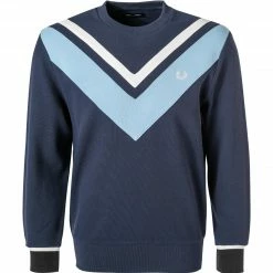 Fred Perry Pullover M2634/395 Sweatshirt, Baumwolle, Blau, Karbonblau