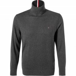 Tommy Hilfiger Pullover MW0MW15444/P92 Rollkragenpullover, Baumwolle-Kaschmir, Dunkelgrau meliert, Dunkelgrau