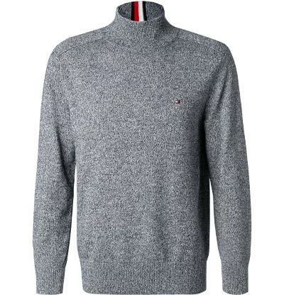 Tommy Hilfiger Pullover MW0MW19558/DW5 Stehkragenpullover, Baumwolle, Nachtblau meliert, Nachtblau 3 Tommy Hilfiger Pullover MW0MW19558/DW5 Stehkragenpullover, Baumwolle, Nachtblau meliert, Nachtblau