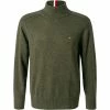 Tommy Hilfiger Pullover MW0MW19558/GYY Stehkragenpullover, Baumwolle, Olivgrün meliert, Oliv -striangebote 376615 master