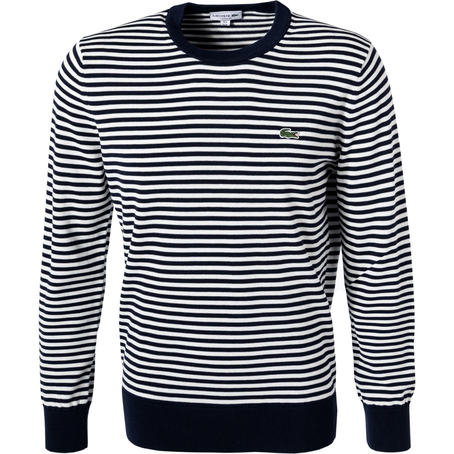 LACOSTE Pullover AH8842/HHW Classic Fit, Baumwolle, Dunkelblau-weiß gestreift, Dunkelblau-weiß 3 LACOSTE Pullover AH8842/HHW Classic Fit, Baumwolle, Dunkelblau-weiß gestreift, Dunkelblau-weiß
