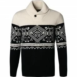 Barbour Pullover Es Fr navy MKN1326NY91 Wolle, Navy-creme gemustert