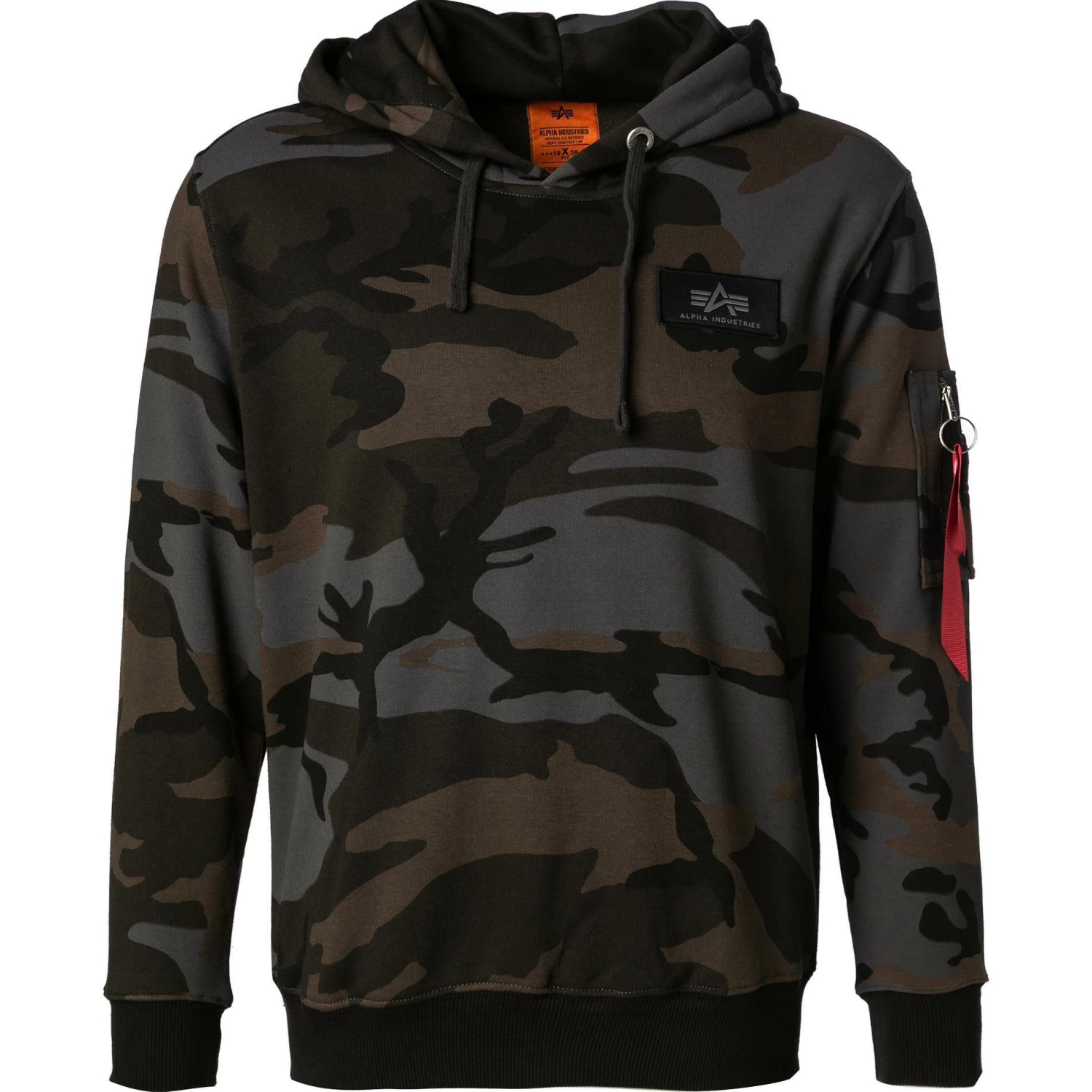 ALPHA INDUSTRIES Hoodie X-Fit Camo 158321C/125 Baumwolle, Camouflage, Schwarz 2 ALPHA INDUSTRIES Hoodie X-Fit Camo 158321C/125 Baumwolle, Camouflage, Schwarz