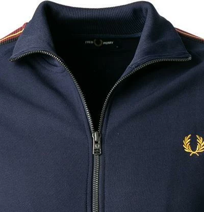 Fred Perry Strickjacke J2536/395 Trainingsjacke, Mikrofaser, Karbonblau 5 Fred Perry Strickjacke J2536/395 Trainingsjacke, Mikrofaser, Karbonblau – Bild 3