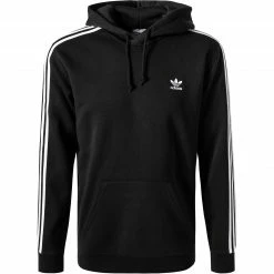 adidas ORIGINALS 3-Stripes Hoody black H06676 Hoodie, Baumwolle, Schwarz