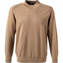 bugatti Pullover 7700/85520/70 Stehkragenpullover, Baumwolle-Kaschmir, Hellbraun meliert, Hellbraun
