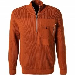 HUGO Pullover Squato 50456043/229 Troyer, Baumwolle-Schurwolle, Rost
