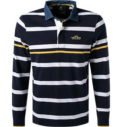 N.Z.A. Rugby-Shirt 21GN200/1601 Pullover, Baumwolle, Navy-weiß gestreift, Navy-weiß-gelb 4 N.Z.A. Rugby-Shirt 21GN200/1601 Pullover, Baumwolle, Navy-weiß gestreift, Navy-weiß-gelb – Bild 2