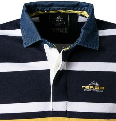 N.Z.A. Rugby-Shirt 21GN200/1601 Pullover, Baumwolle, Navy-weiß gestreift, Navy-weiß-gelb 5 N.Z.A. Rugby-Shirt 21GN200/1601 Pullover, Baumwolle, Navy-weiß gestreift, Navy-weiß-gelb – Bild 3