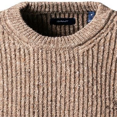 Gant Pullover 8040095/265 Wolle, Braun meliert, Mittelbraun 5 Gant Pullover 8040095/265 Wolle, Braun meliert, Mittelbraun – Bild 3