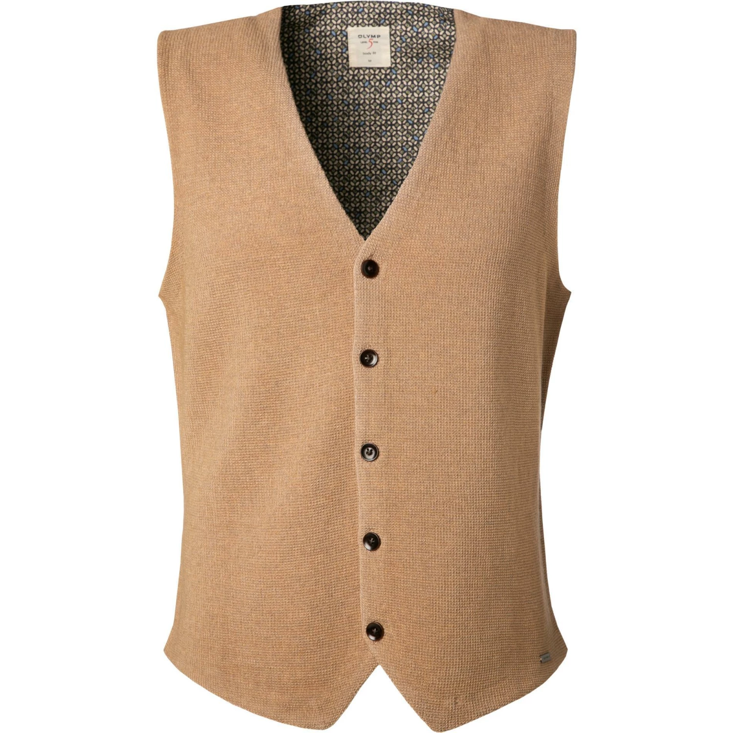 OLYMP Casual Level F. B. F. Strickweste 5352/88/23 Body Fit, Schurwolle-Baumwolle, Taupe 3 OLYMP Casual Level F. B. F. Strickweste 5352/88/23 Body Fit, Schurwolle-Baumwolle, Taupe