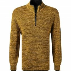 camel active Pullover 409586/6K06/60 Troyer, Baumwolle, Gelb-schwarz meliert, Gold