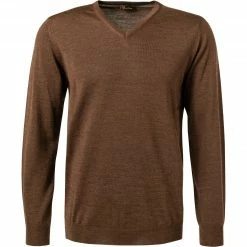 Stenströms Pullover 422281/1355/284 Merinowolle waschbar, Schokobraun meliert, Schokobraun