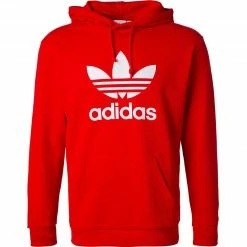adidas ORIGINALS Trefoil Hoody red-white H06668 Hoodie, Baumwolle, Rot