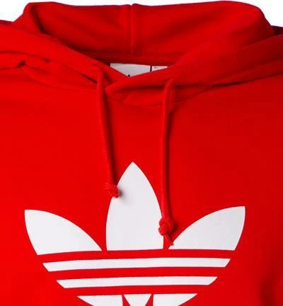 adidas ORIGINALS Trefoil Hoody red-white H06668 Hoodie, Baumwolle, Rot 5 adidas ORIGINALS Trefoil Hoody red-white H06668 Hoodie, Baumwolle, Rot – Bild 3