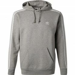 adidas ORIGINALS 3-Stripes Hoody grey H06675 Hoodie, Baumwolle, Grau meliert