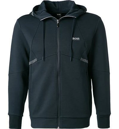 BOSS Sweatjacke Saggy 50458851/410 Baumwolle, Navy 4 BOSS Sweatjacke Saggy 50458851/410 Baumwolle, Navy – Bild 2