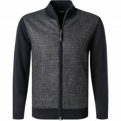 HACKETT Cardigan HM702712/595 Strickjacke, Merinowolle, Marineblau gemustert, Marine
