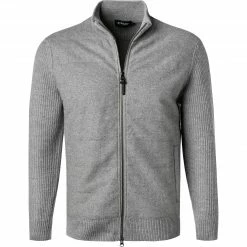 HACKETT Cardigan HM702720/945 Strickjacke, Merinowolle wattiert, Grau meliert, Grau