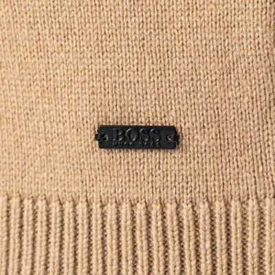 BOSS Pullover Kontreal 50434315/262 Wolle, Beige, Mittelbeige 6 BOSS Pullover Kontreal 50434315/262 Wolle, Beige, Mittelbeige – Bild 4