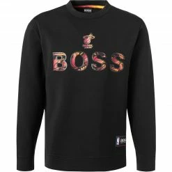 BOSS Sweatshirt Windmill 50461981/008 NBA Capsule Kollektion, Baumwolle, Schwarz, Schwarz-orange