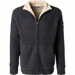 Quiksilver Strickjacke EQYSW03260/BYP0 Baumwolle Teddyfutter, Hellgrau meliert, Navy