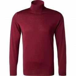 John Smedley Rollkragen Pullover Cherwell/bordeaux Rollkragenpullover, Standard Fit, Merinowolle extrafein