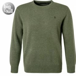 Polo Ralph Lauren Pullover 711667378/010 Big&Tall, Wolle, Olivgrün meliert, Olive