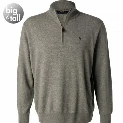 Polo Ralph Lauren Pullover 711723053/007 Troyer, Big&Tall, Wolle, Grau meliert, Grau