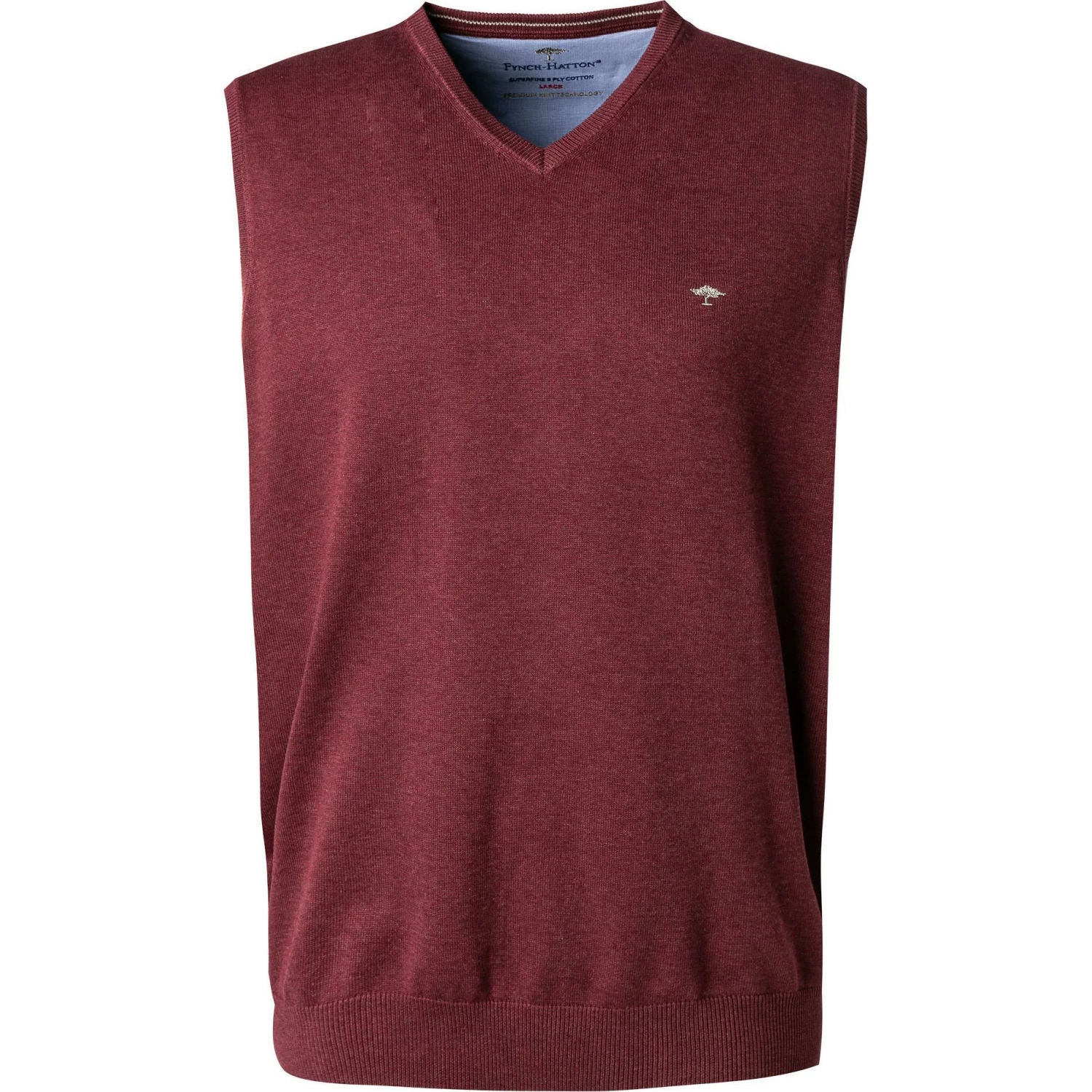 Fynch-Hatton Pullover 1221 214/550 Pullunder, Baumwolle, Weinrot meliert, Weinrot 3 Fynch-Hatton Pullover 1221 214/550 Pullunder, Baumwolle, Weinrot meliert, Weinrot