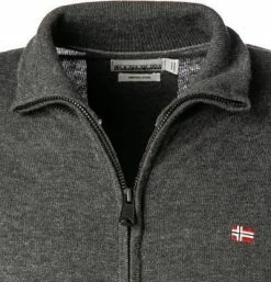 NAPAPIJRI Cardigan NP0A4FQ3/197 Merinowolle, Dunkelgrau meliert -striangebote 378913 norm2